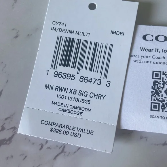 Coach Navy Cherries Mini Rowan Satchel NWT - Picture 10 of 10